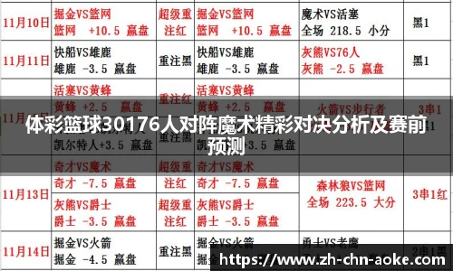 体彩篮球30176人对阵魔术精彩对决分析及赛前预测